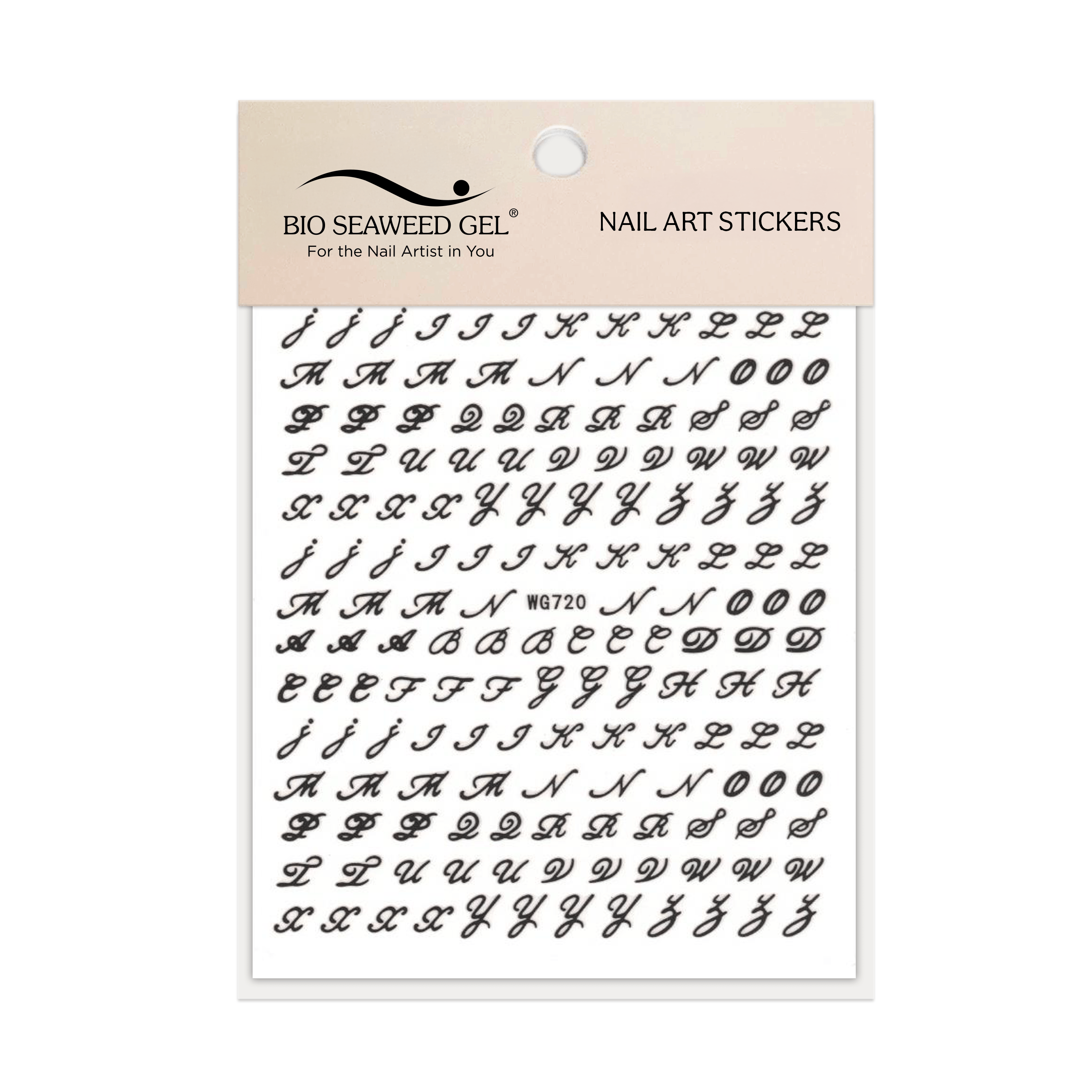 Fancy Cursive Letters Nail Art Stickers - Bio Seaweed Gel USA
