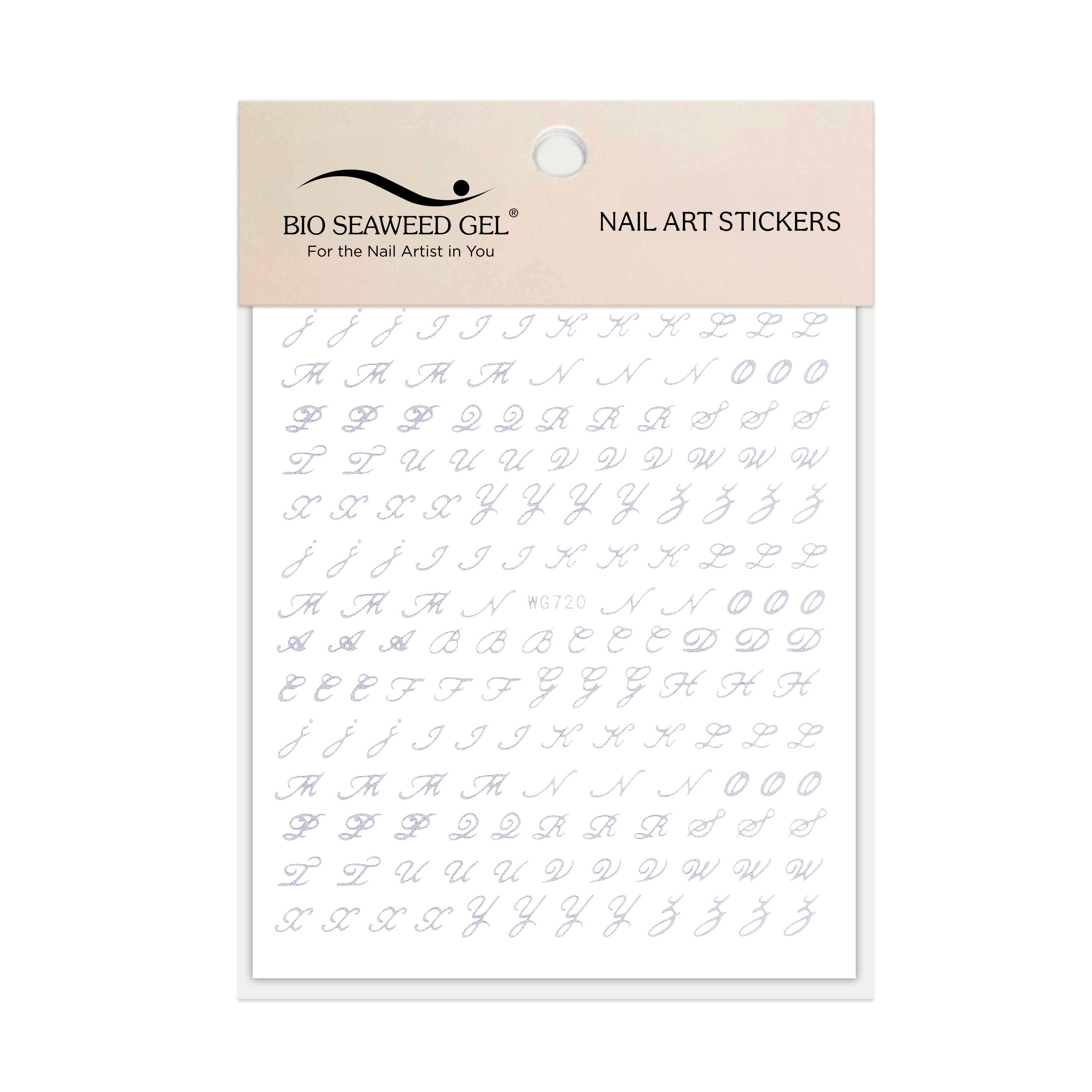 Fancy Cursive Letters Nail Art Stickers - Bio Seaweed Gel USA