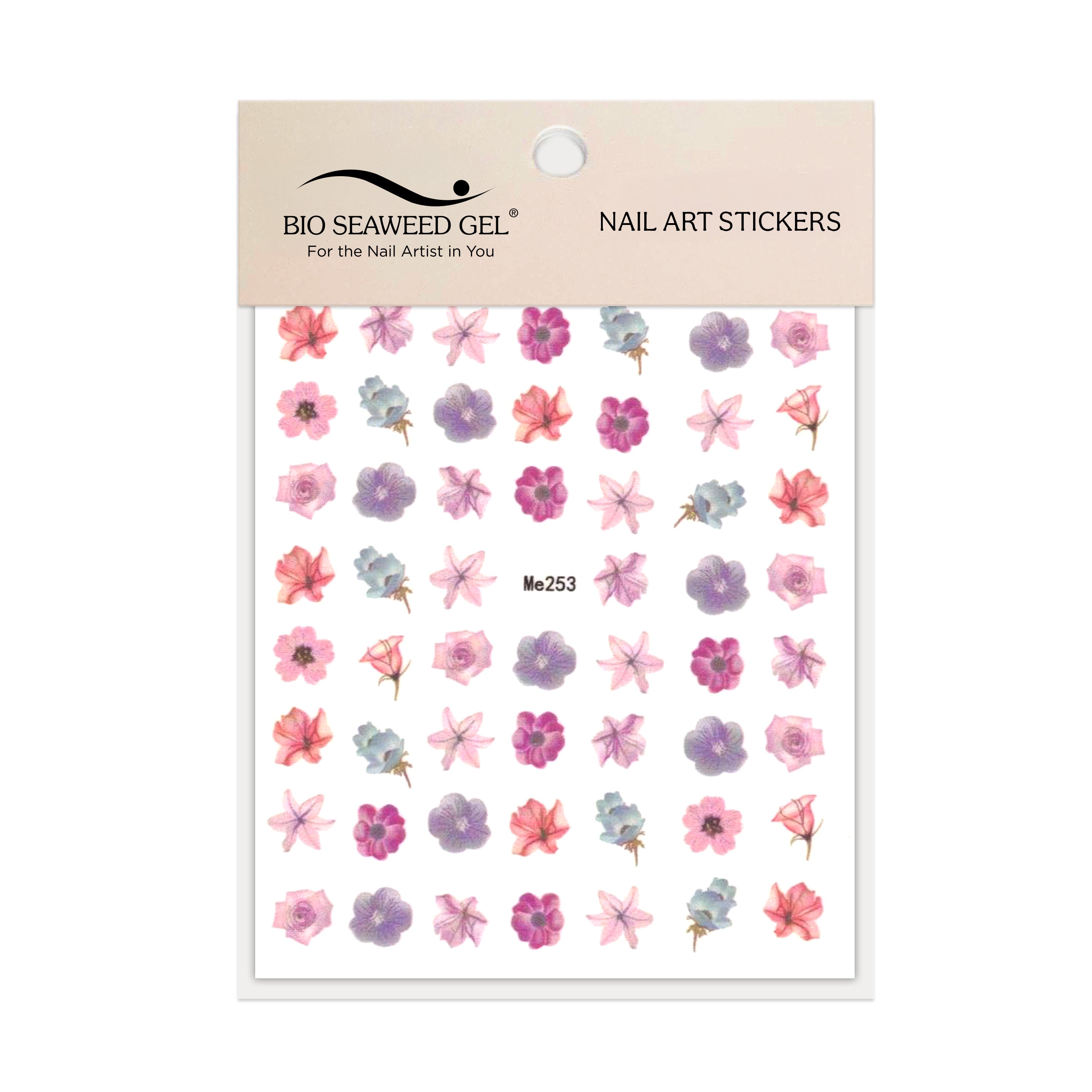 Floral Nail Art Stickers - Bio Seaweed Gel USA