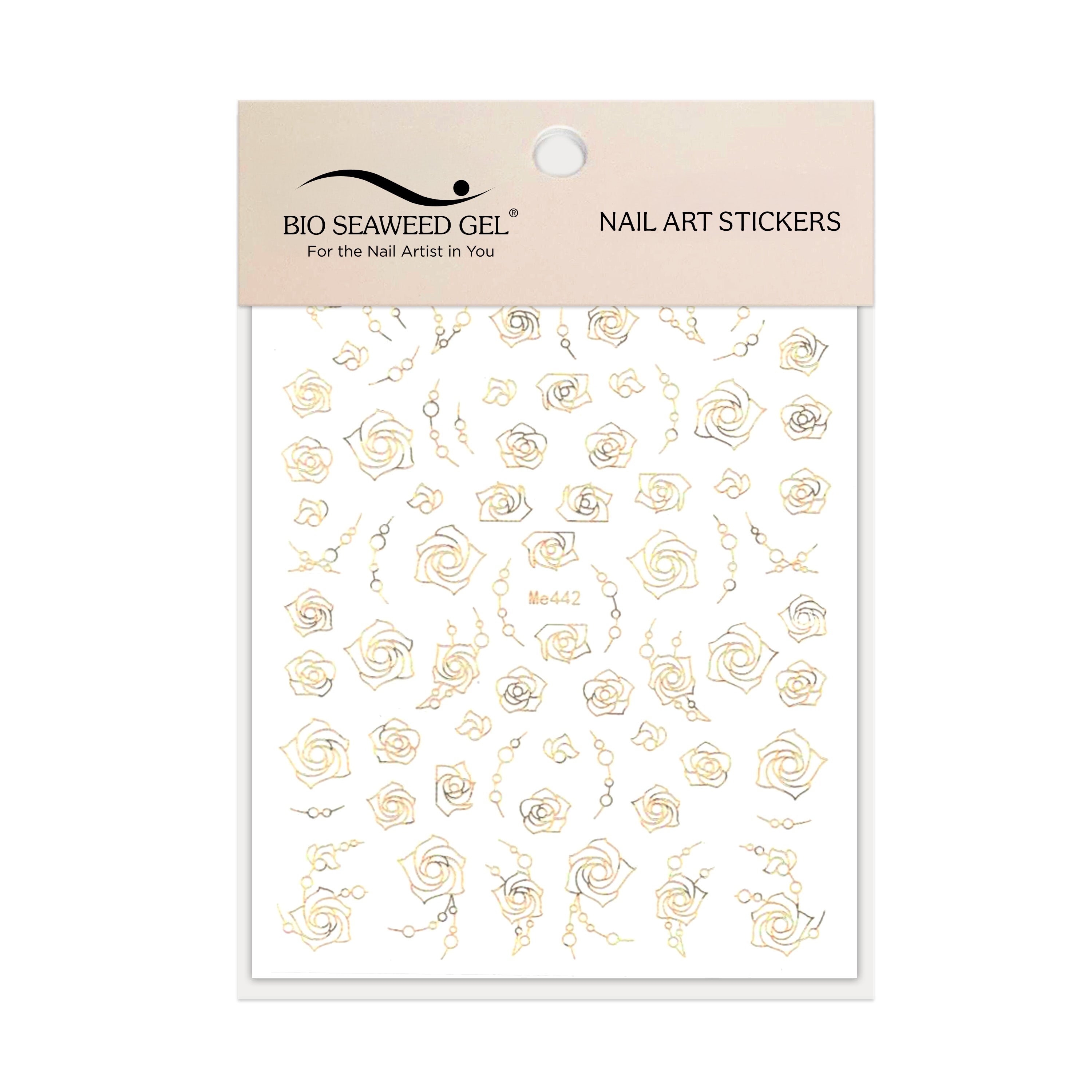 Floral Nail Art Stickers - Bio Seaweed Gel USA
