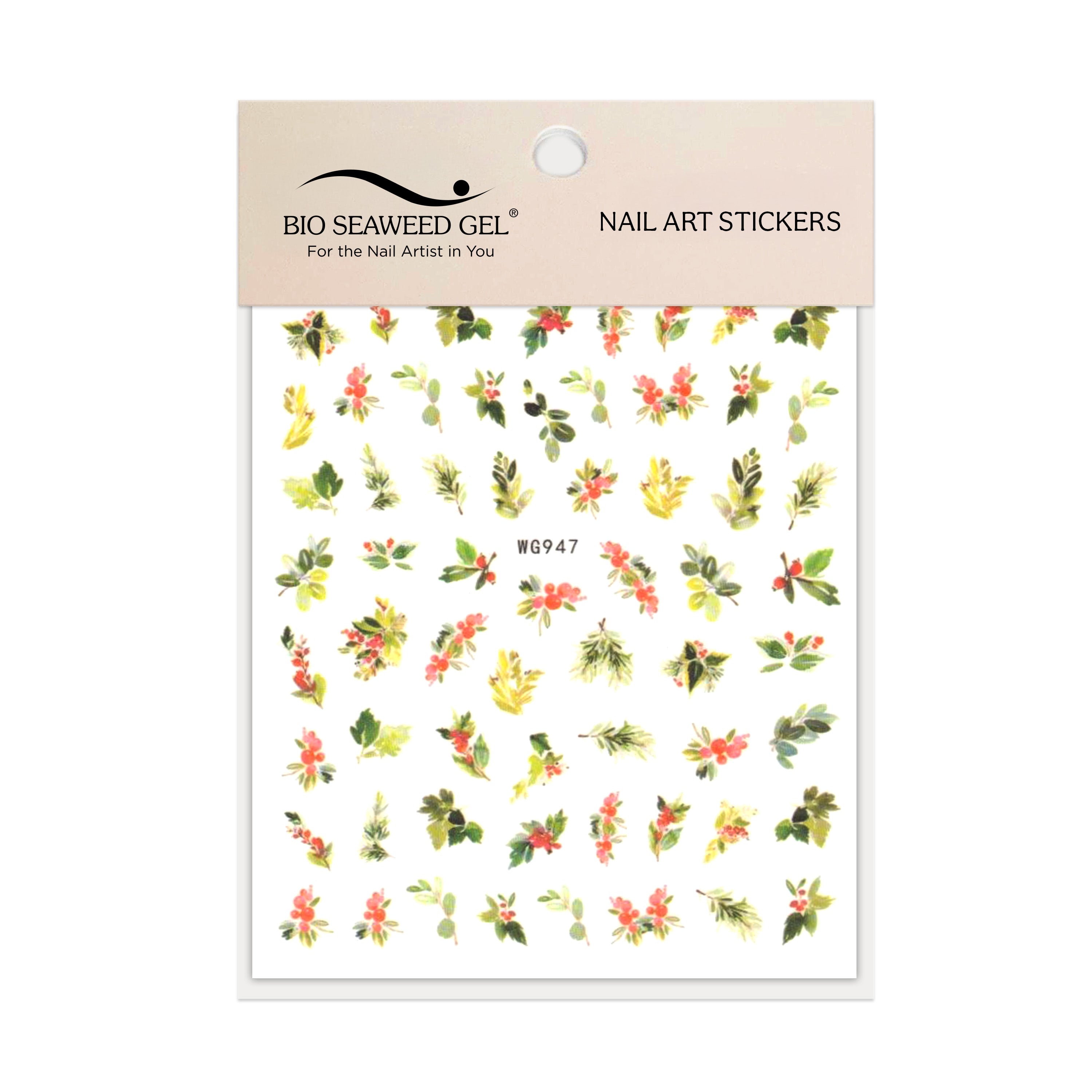 Floral Nail Art Stickers - Bio Seaweed Gel USA