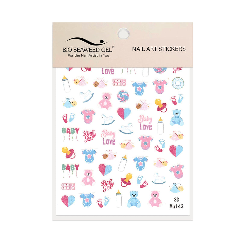 Baby Girl and Boy Nail Art Stickers - Bio Seaweed Gel USA