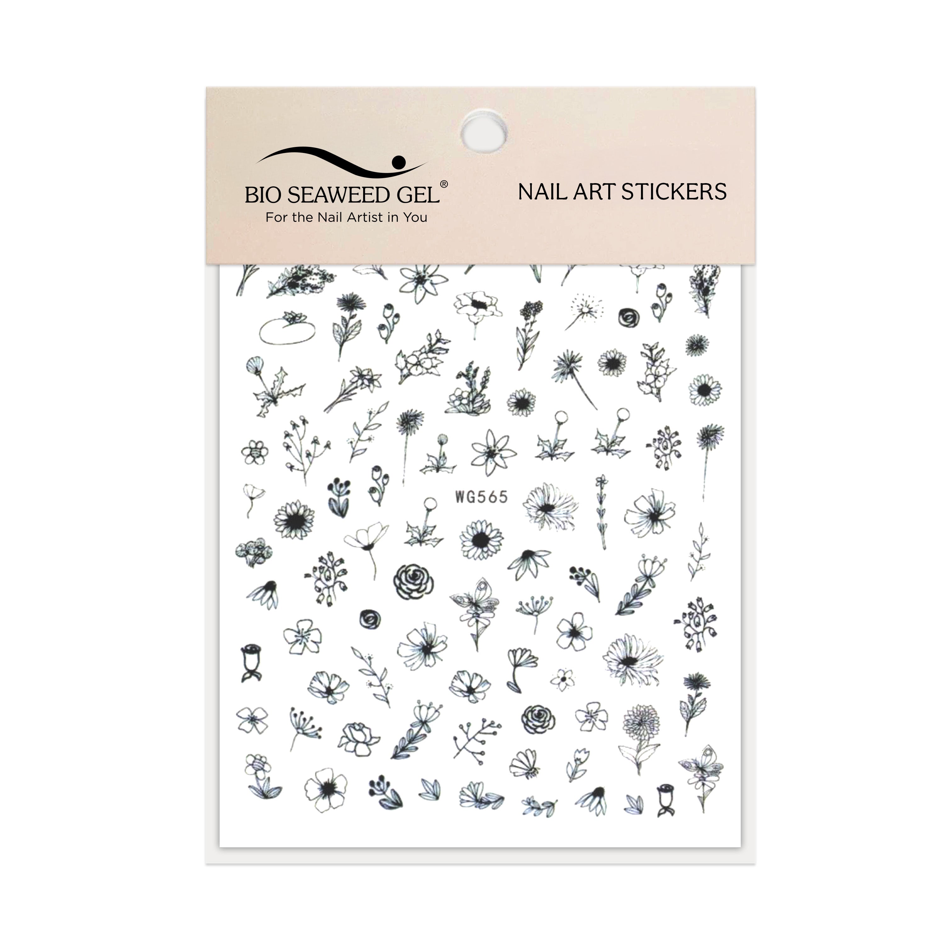 Floral Nail Art Stickers - Bio Seaweed Gel USA