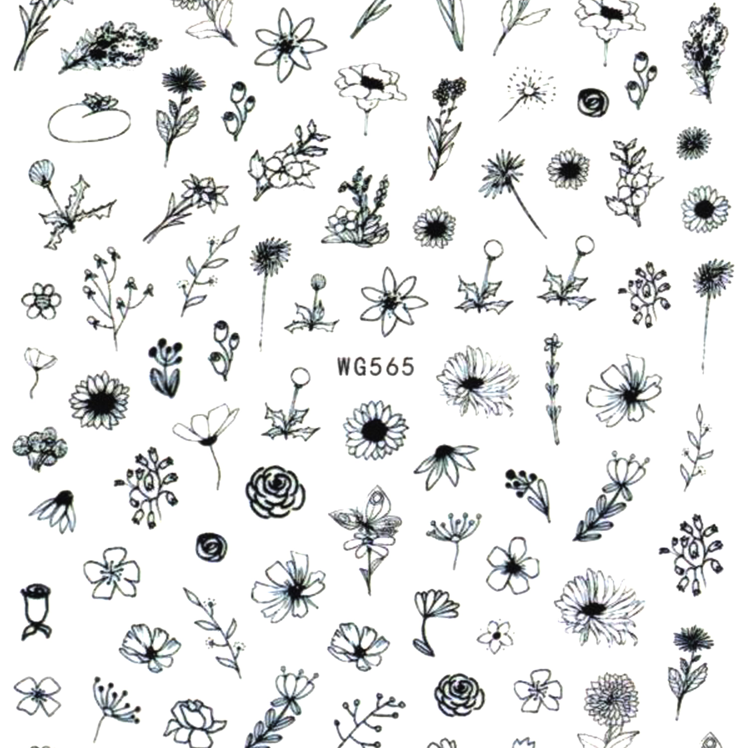 Floral Nail Art Stickers - Bio Seaweed Gel USA