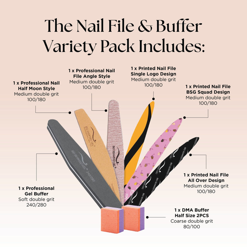 Nail File & Buffer Variety Pack - Bio Seaweed Gel USA