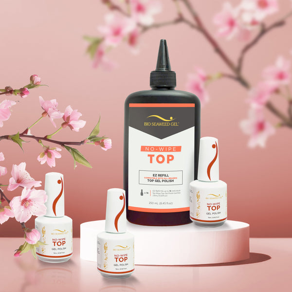 No - Wipe Top Gel Polish EZ Refill Kit - Bio Seaweed Gel USA