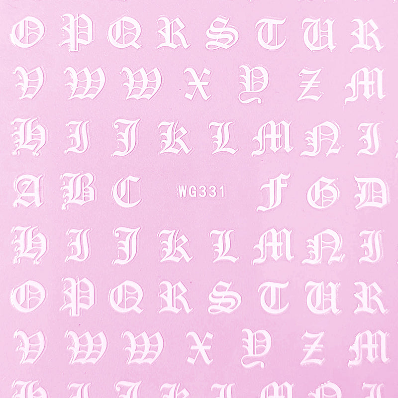 Old English Letters Nail Art Stickers - Bio Seaweed Gel USA