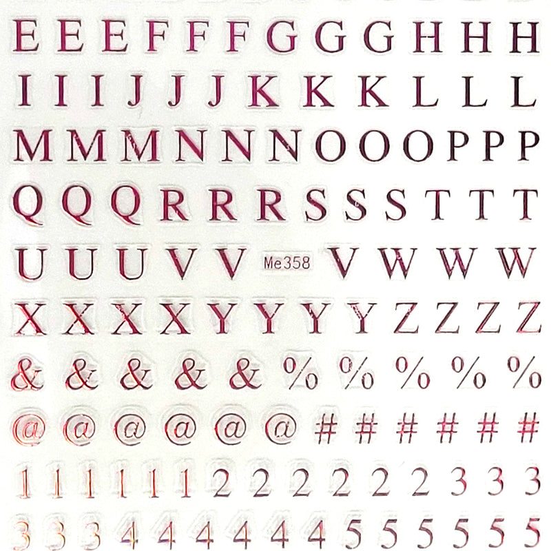 Roman Letters and Numbers Nail Art Stickers - Bio Seaweed Gel USA