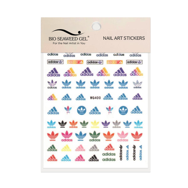 Sporty Three Stripes Nail Art Stickers - Bio Seaweed Gel USA